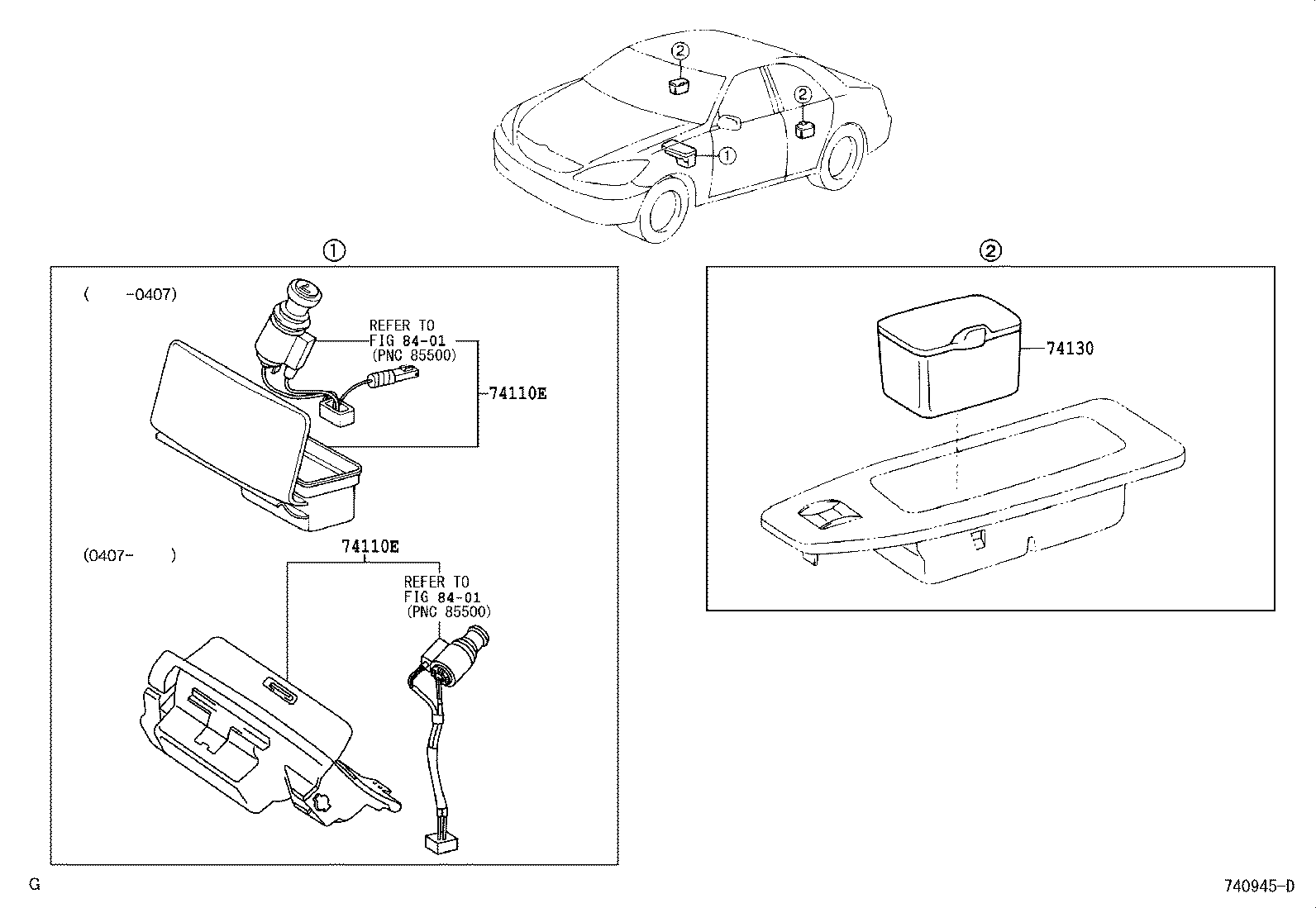 74110-33190 RECEPTACLE ASSY, FRONT ASH product image