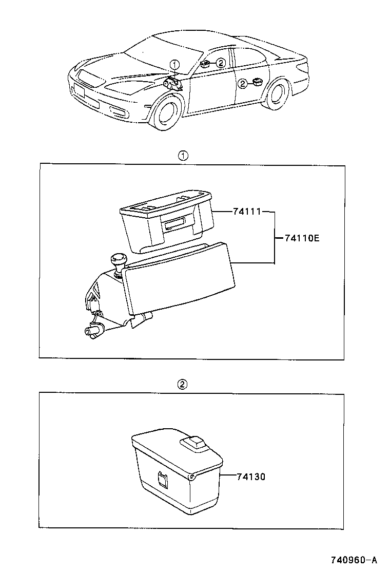 74111-33040 BOX, FRONT ASH RECEPTACLE product image
