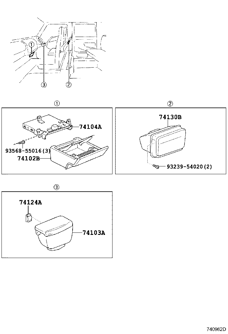 74102-37010-B0 BOX SUB-ASSY, FRONT ASH RECEPTACLE product image