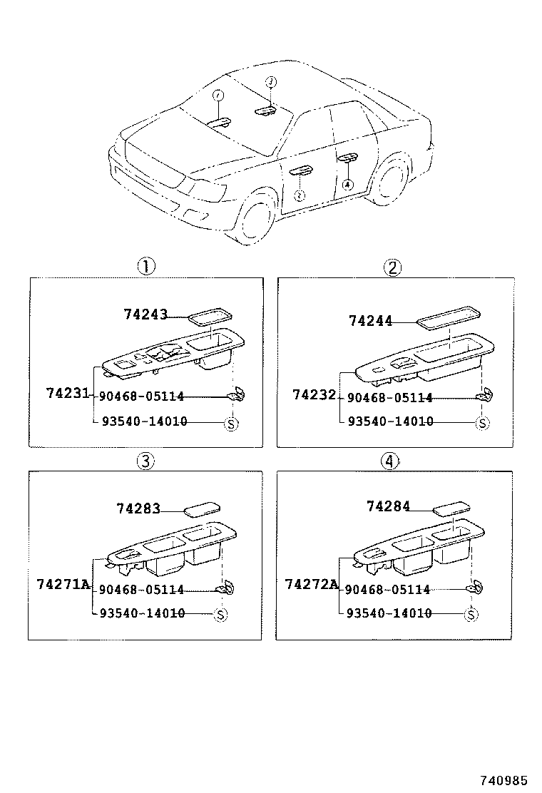 74232-33200 PANEL, FRONT ARMREST BASE, UPPER LH product image