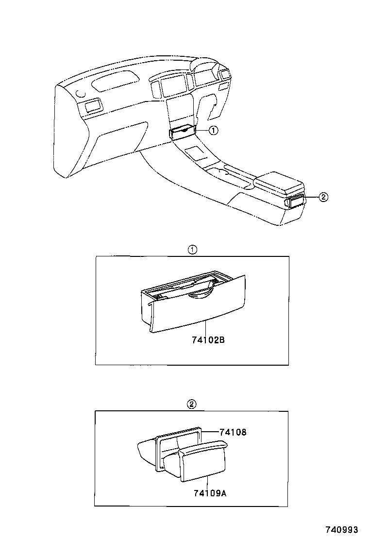 74135-20090 RETAINER SUB-ASSY, REAR ASH RECEPTACLE product image