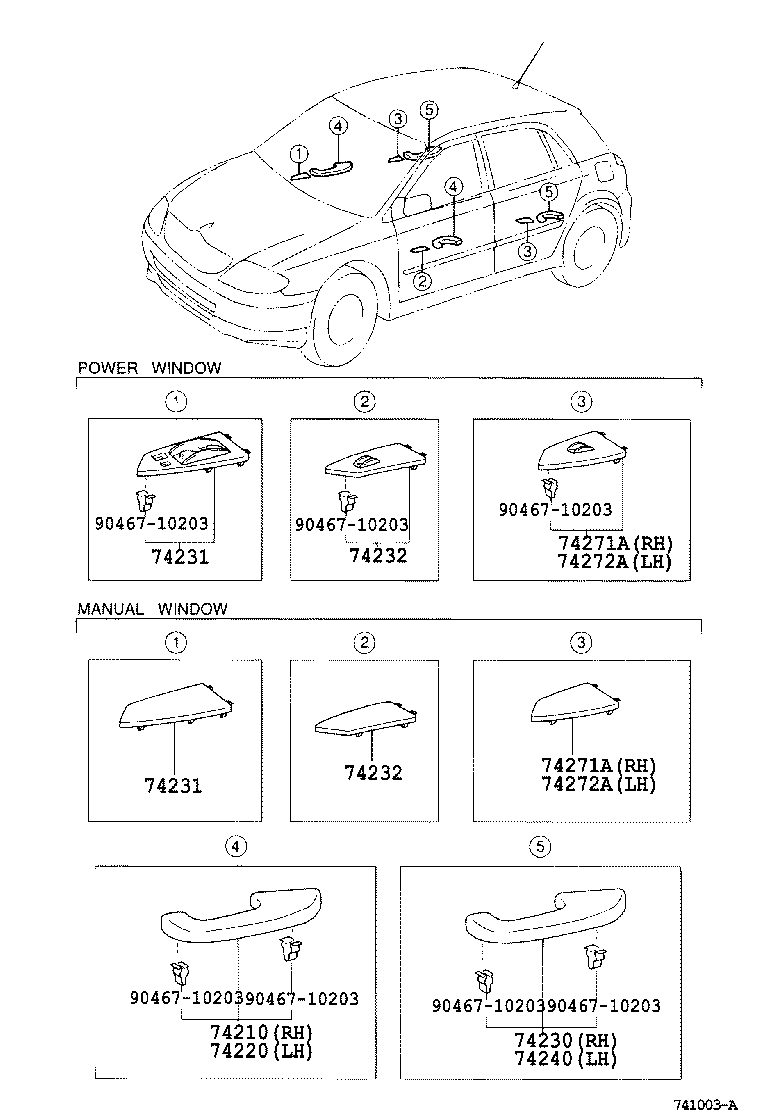 74271-12110-B0 PANEL, REAR DOOR ARMREST BASE, UPPER RH product image