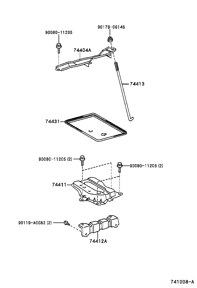 Toyota 74411-02010 CARRIER, BATTERY