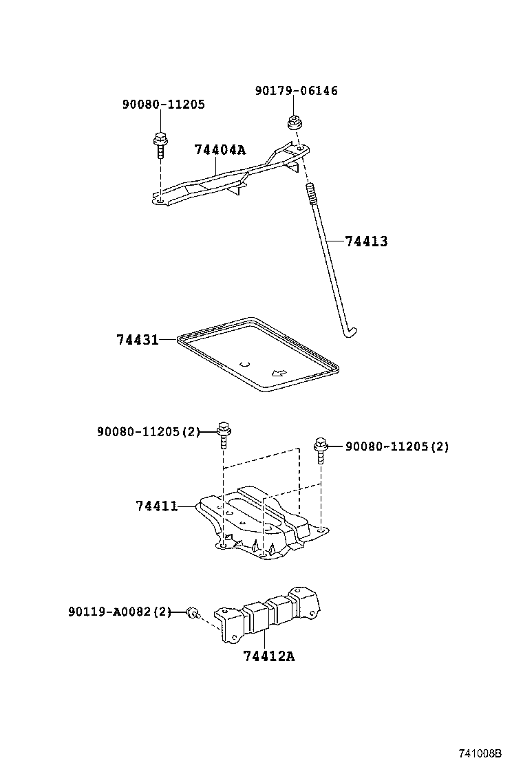 74451-02020 BOLT, BATTERY CLAMP product image