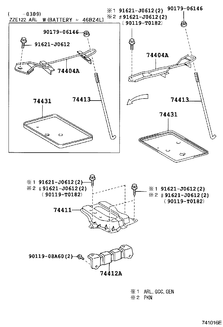 74404-02090 CLAMP SUB-ASSY, BATTERY product image