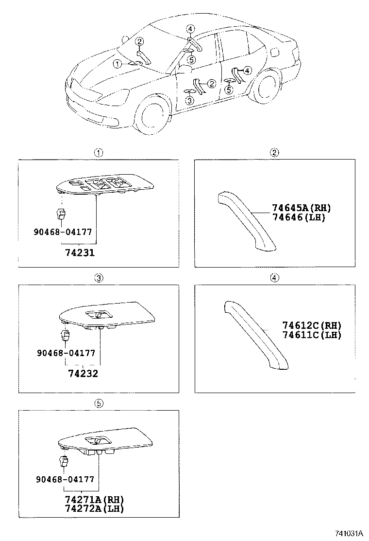 74612-20060 COVER, ASSIST GRIP, RH product image