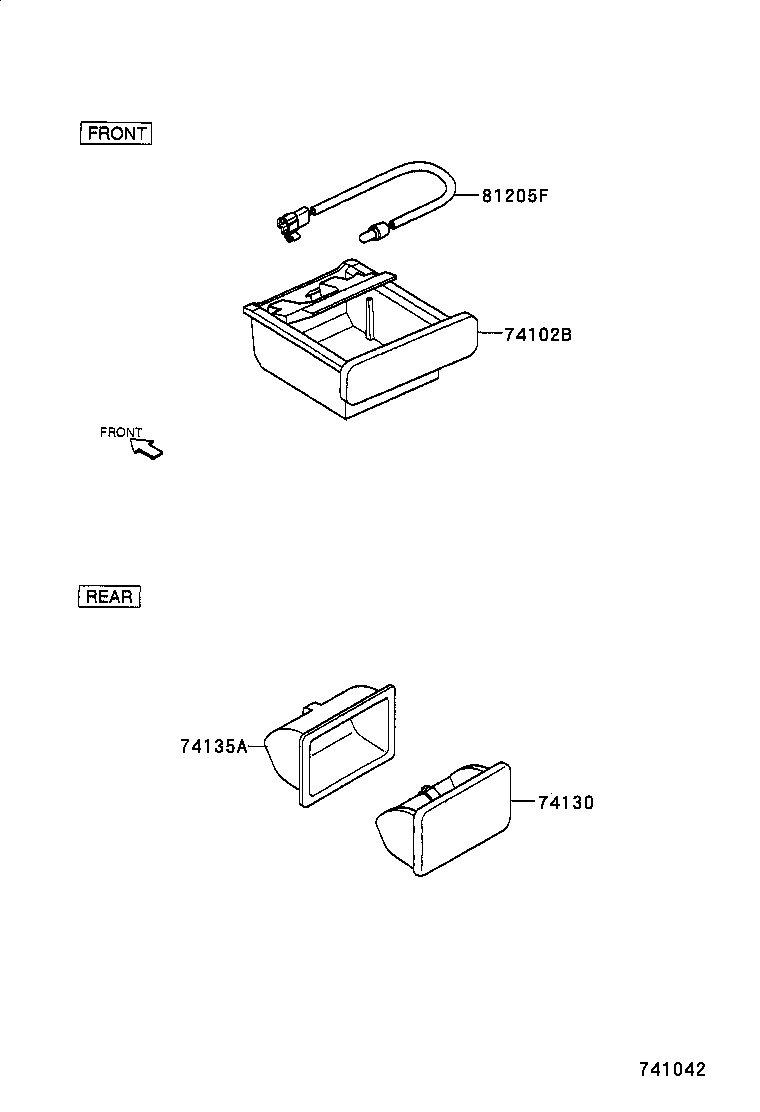 74102-97402 BOX SUB-ASSY, FRONT ASH RECEPTACLE product image
