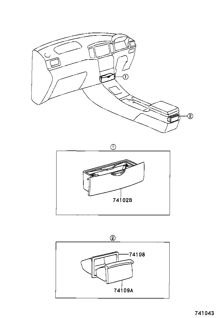 74102-02080-B0 BOX SUB-ASSY, FRONT ASH RECEPTACLE product image