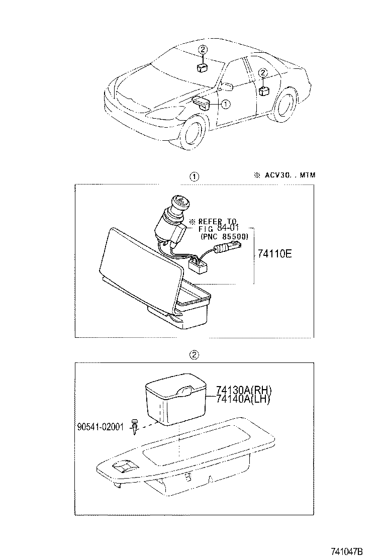 74110-06030 RECEPTACLE ASSY, FRONT ASH product image