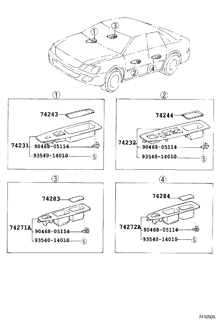 74232-06120 PANEL, FRONT ARMREST BASE, UPPER LH product image