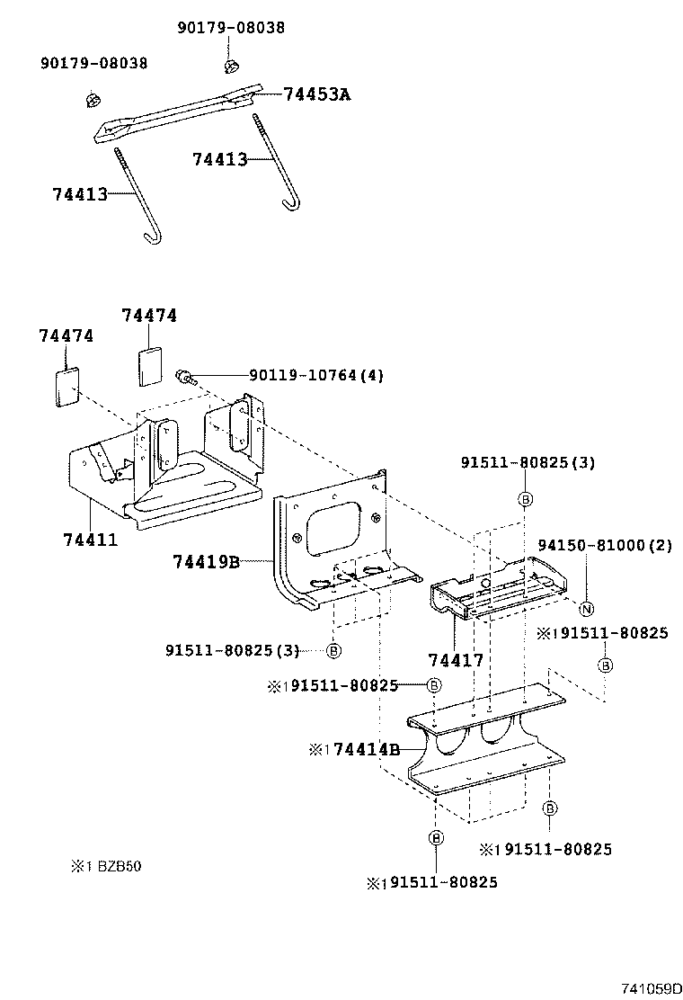 74453-36100 BAR, BATTERY SET PLATE product image