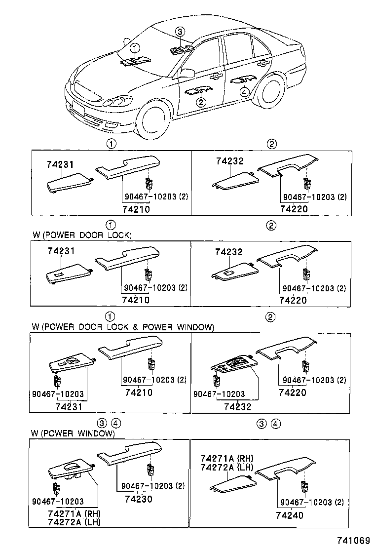 74232-02350 PANEL, FRONT ARMREST BASE, UPPER LH product image