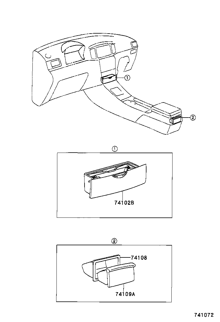 74102-02150-B0 BOX SUB-ASSY, FRONT ASH RECEPTACLE product image