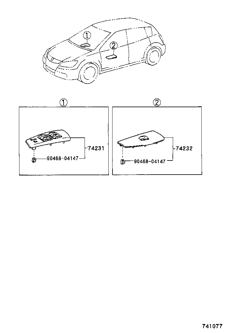74232-01050 PANEL, FRONT ARMREST BASE, UPPER LH product image