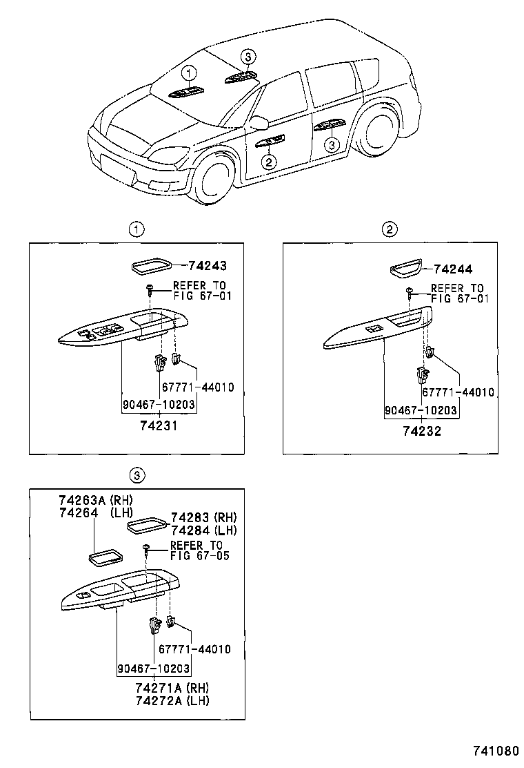 74243-63010 COVER, FRONT DOOR ARMREST BASE, LOWER RH product image