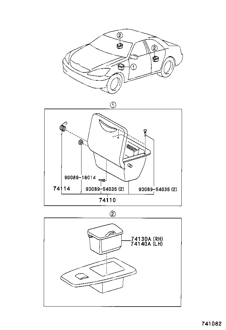 74110-33230 RECEPTACLE ASSY, FRONT ASH product image