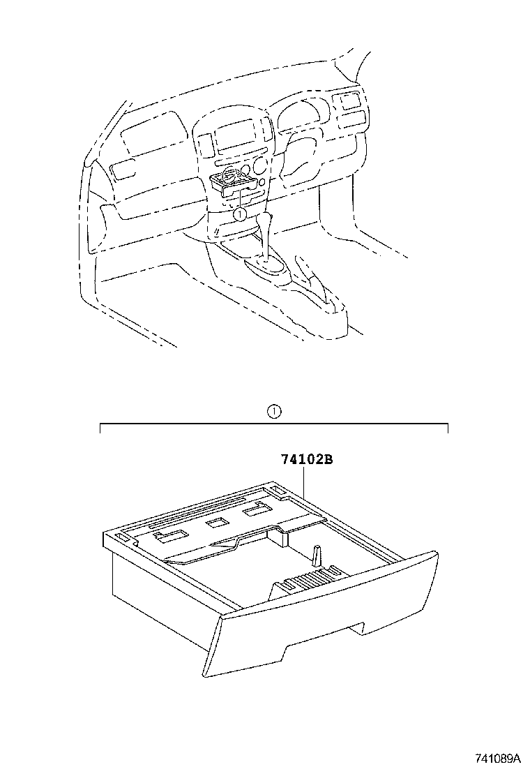 74102-52020-B0 BOX SUB-ASSY, FRONT ASH RECEPTACLE product image