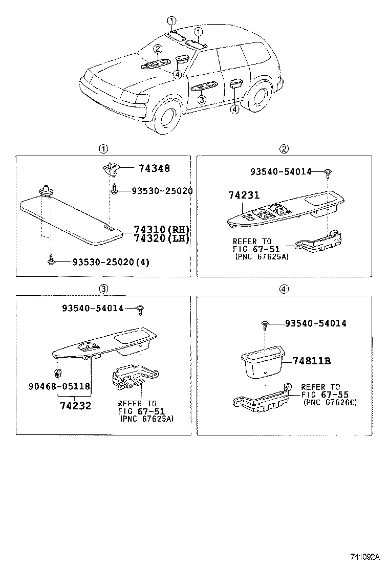 74348-0B010-B0 HOLDER, VISOR product image