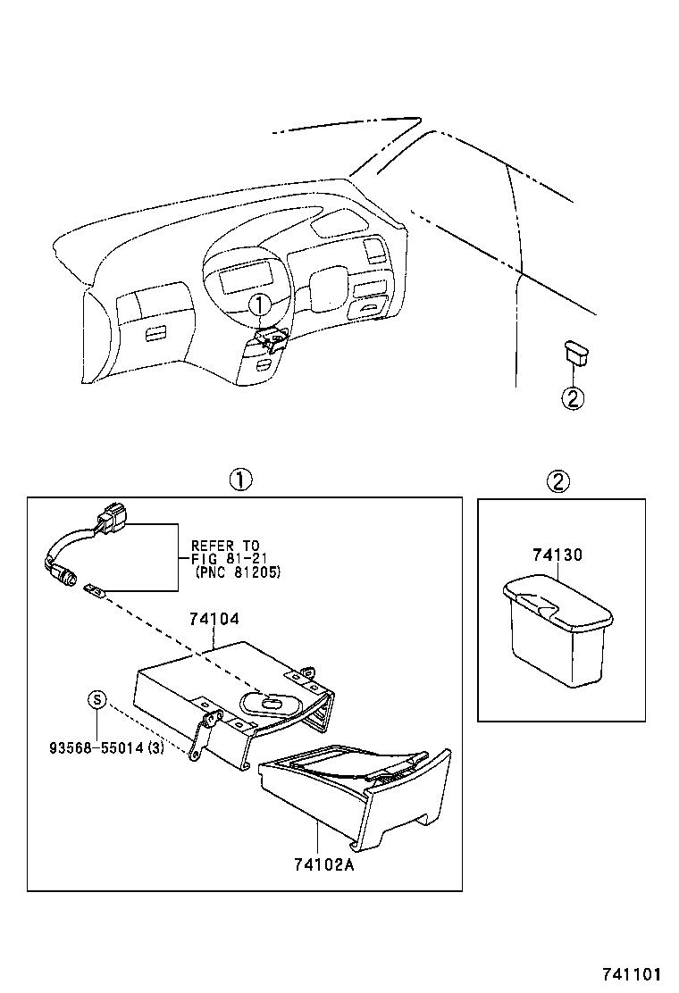 74102-63010-B0 RECEPTACLE ASSY, FRONT ASH product image