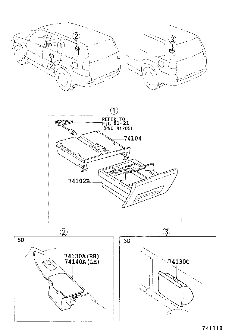 74102-60140 BOX SUB-ASSY, FRONT ASH RECEPTACLE product image