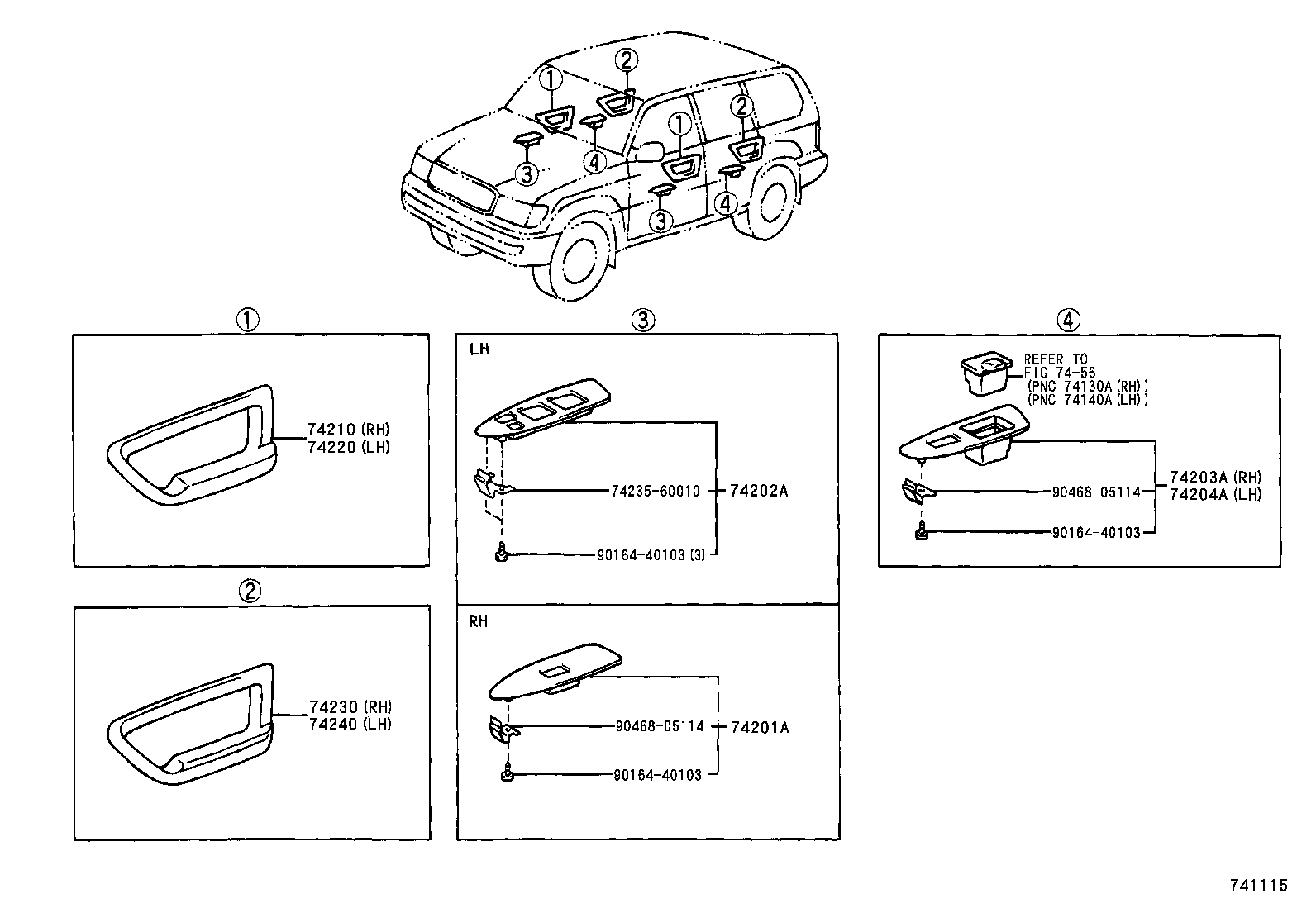 74231-60261 PANEL SUB-ASSY, FRONT ARMREST BASE, UPPER RH product image