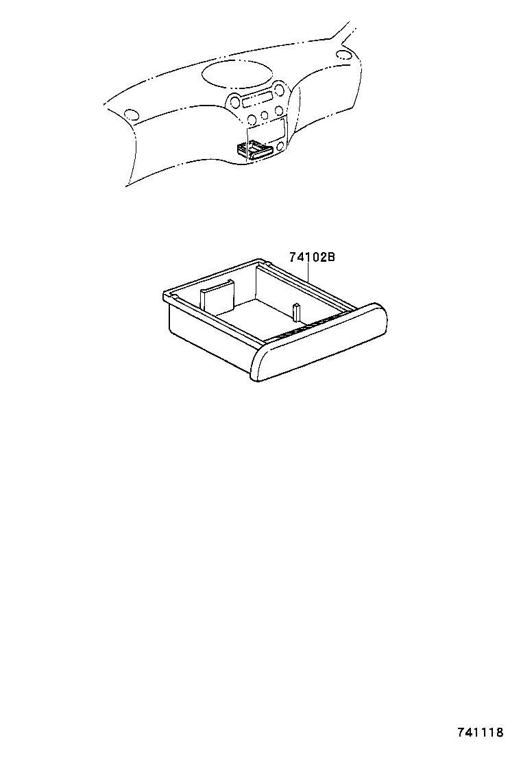 74102-0D030-C0 BOX SUB-ASSY, FRONT ASH RECEPTACLE product image