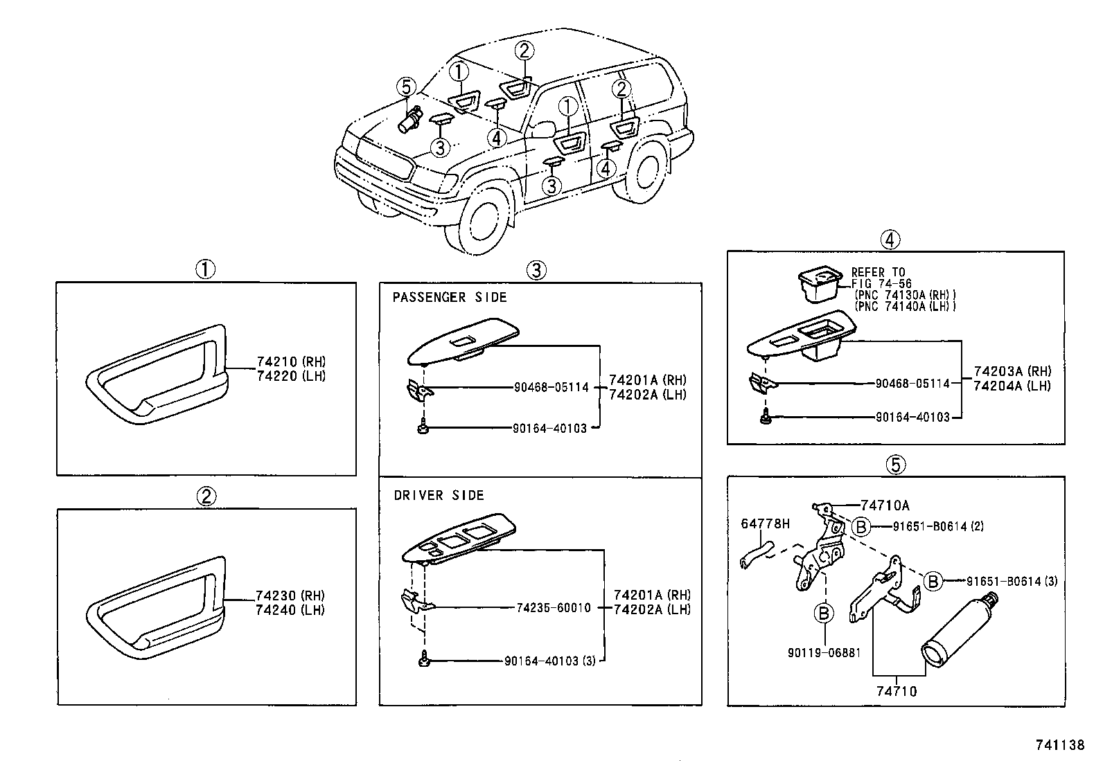 74231-60281 PANEL SUB-ASSY, FRONT ARMREST BASE, UPPER RH product image