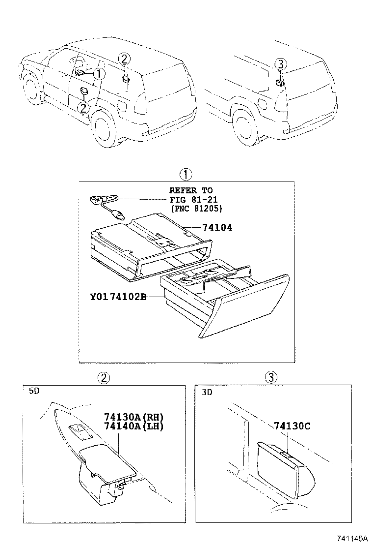 74102-60150 BOX SUB-ASSY, FRONT ASH RECEPTACLE product image