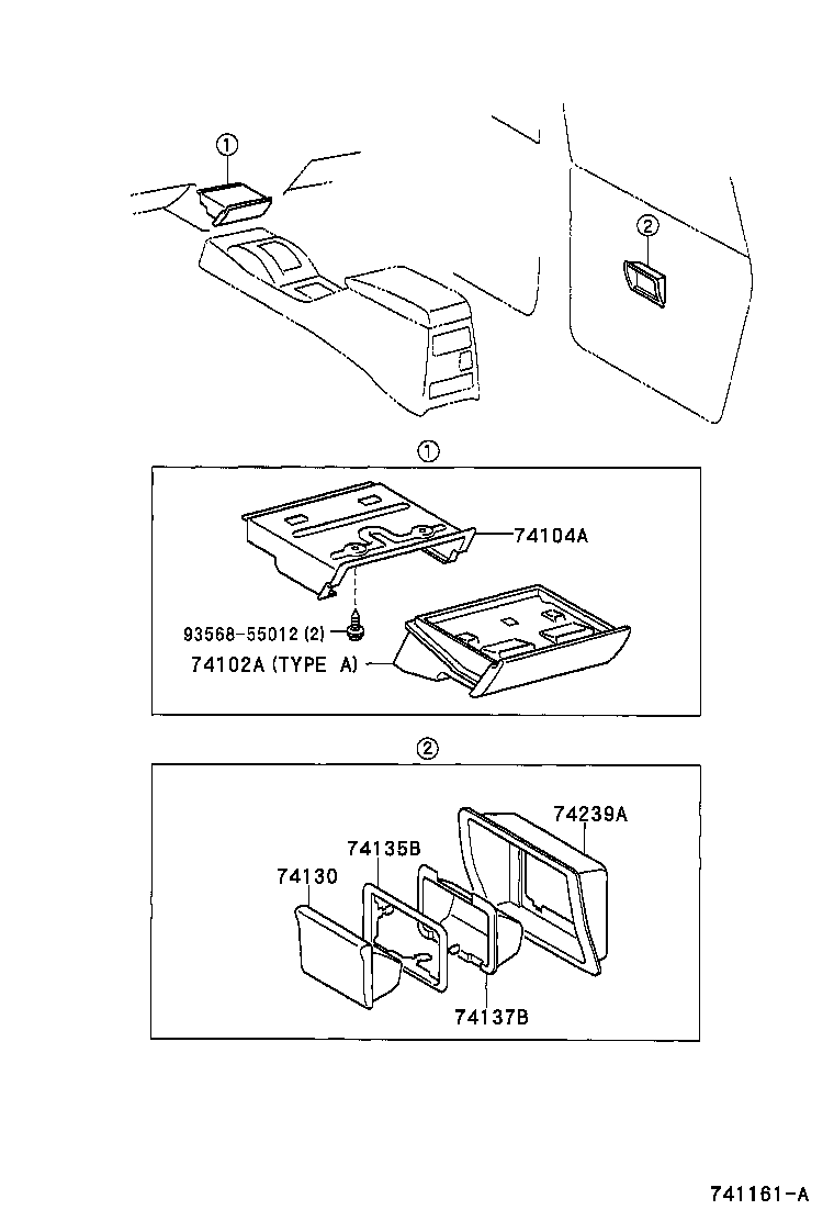 74102-0W010 RECEPTACLE ASSY, FRONT ASH product image