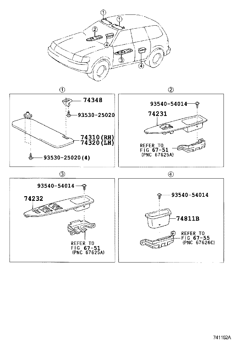 74348-0B010-B0 HOLDER, VISOR product image