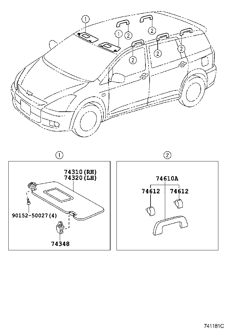 74231-68030 PANEL, FRONT ARMREST BASE, UPPER RH product image
