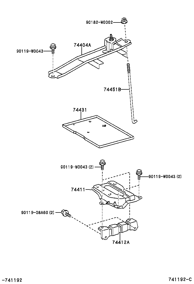 74411-05010 CARRIER, BATTERY product image