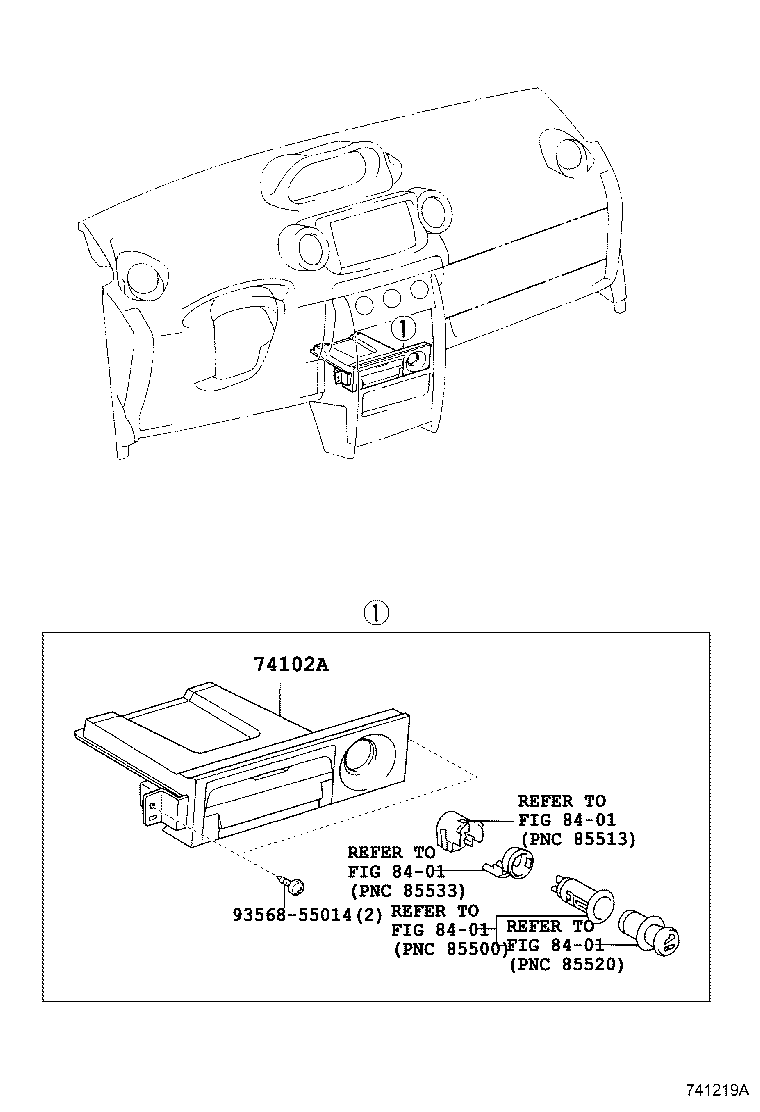 74102-52030-C0 RECEPTACLE ASSY, FRONT ASH product image