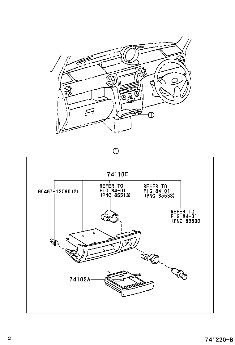 74102-52050-B0 RECEPTACLE ASSY, FRONT ASH product image