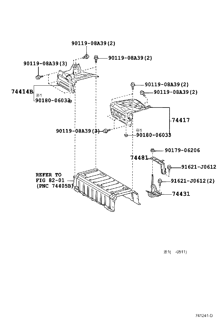 Toyota 74417-47020 BRACKET, BATTERY CARRIER
