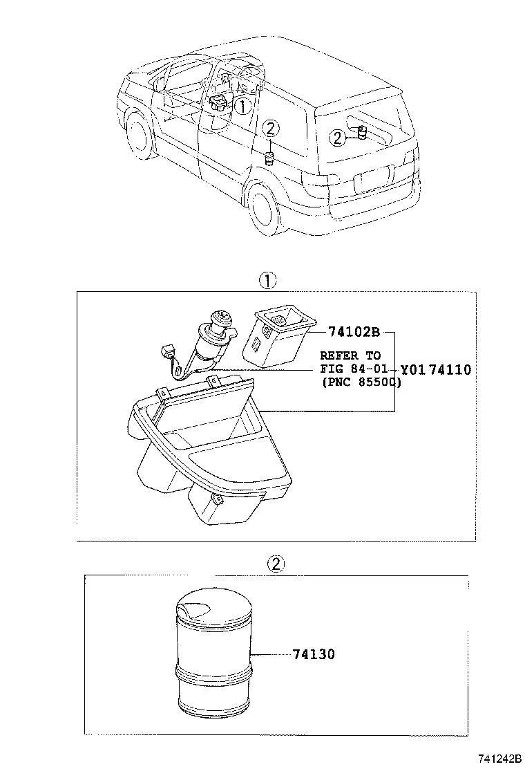 74110-58060 RECEPTACLE ASSY, INSTRUMENT PANEL ASH product image