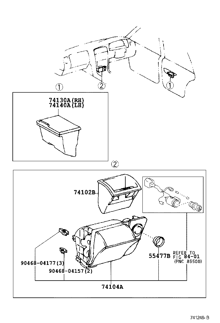 74102-22110 BOX SUB-ASSY, FRONT ASH RECEPTACLE product image