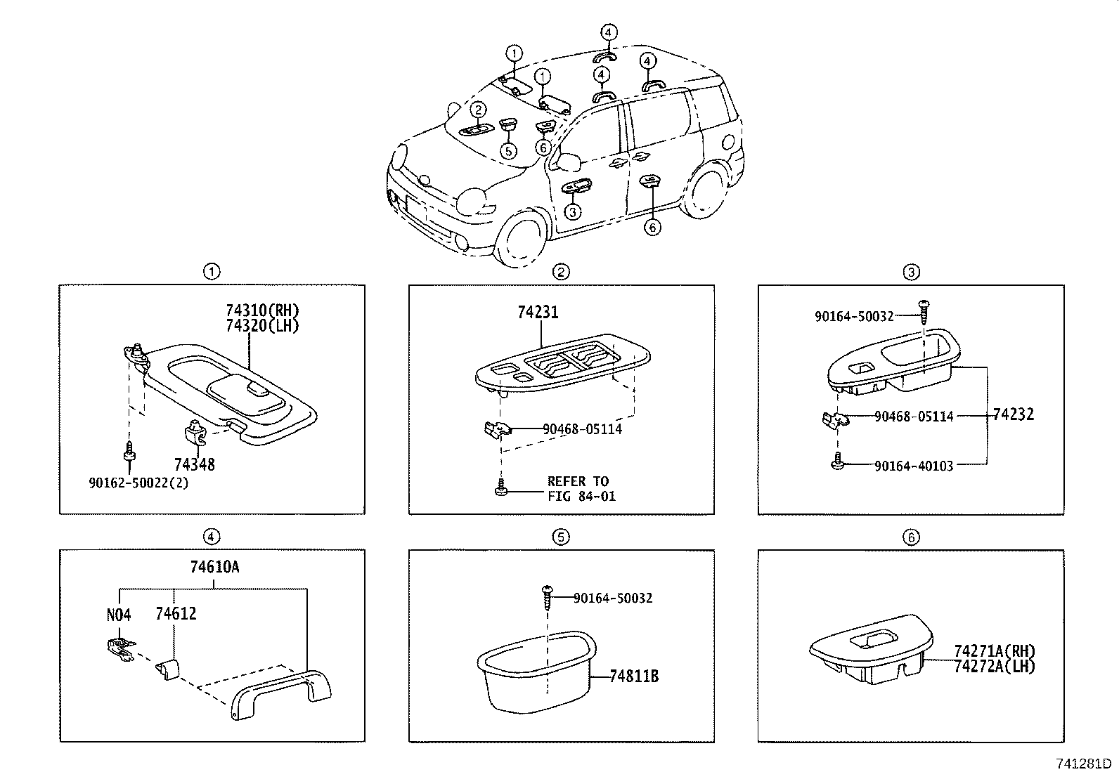 74271-52060-B0 PANEL, REAR DOOR ARMREST BASE, UPPER RH product image