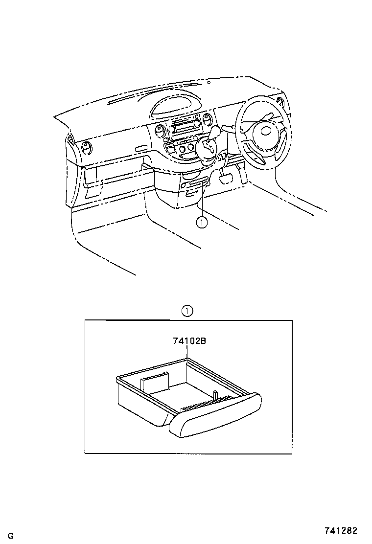 74102-52040-B0 BOX SUB-ASSY, FRONT ASH RECEPTACLE product image