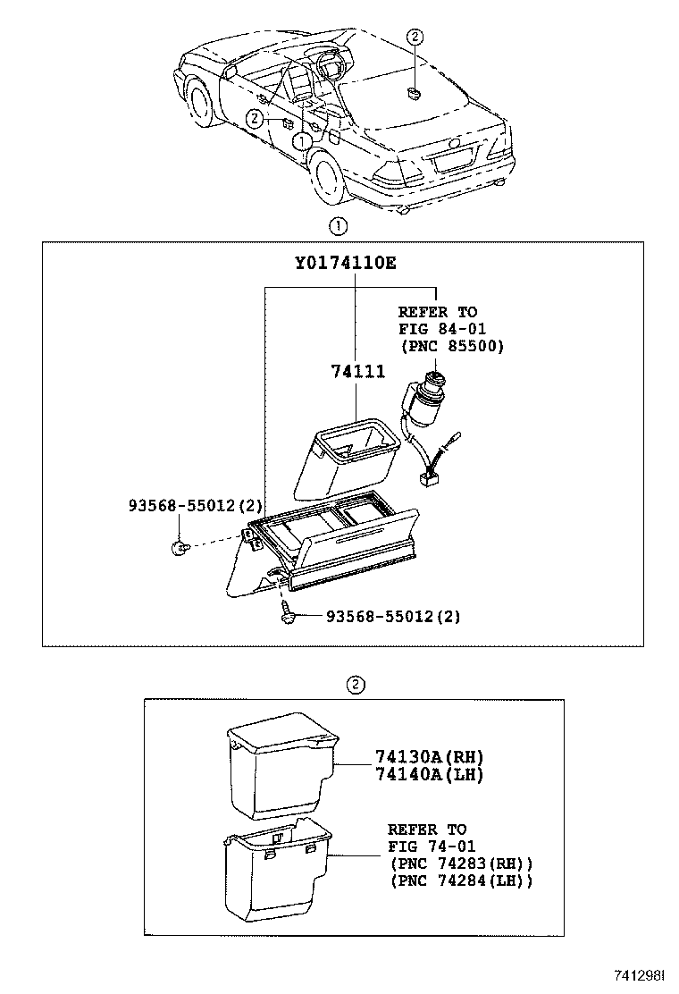 74110-30390 RECEPTACLE ASSY, FRONT ASH product image