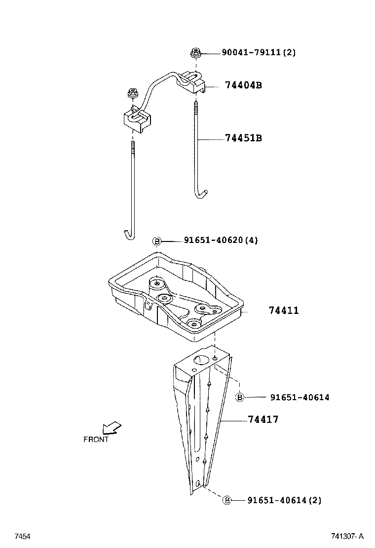 Toyota 74417-BZ010 BRACKET, BATTERY CARRIER