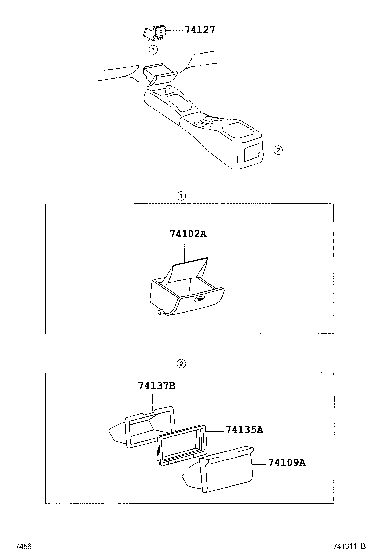 74102-BZ010-B0 RECEPTACLE ASSY, FRONT ASH product image