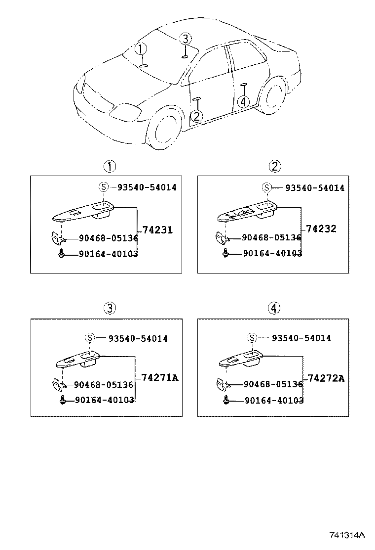 74232-02450-B0 PANEL, FRONT ARMREST BASE, UPPER LH product image