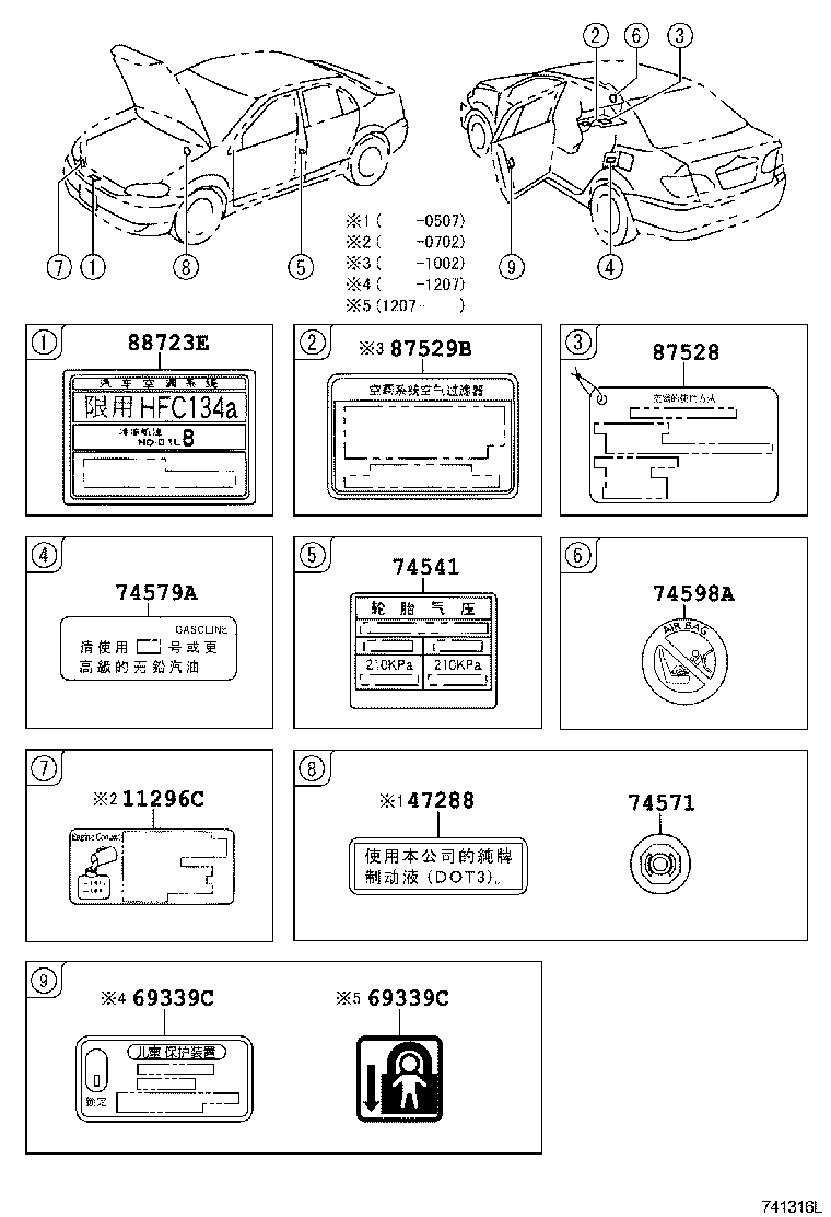 11296-0D040 LABEL, ENGINE SERVICE INFORMATION product image