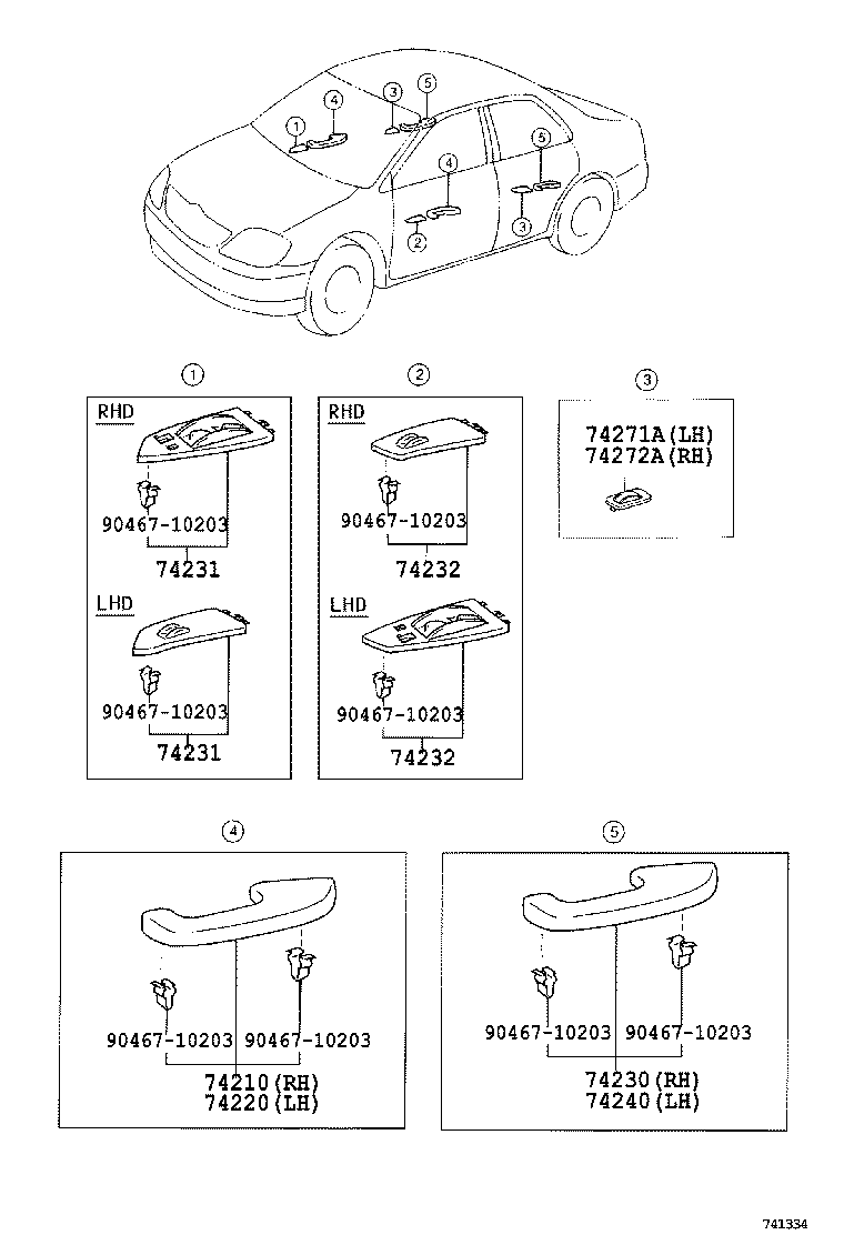 74231-02480-B0 PANEL, FRONT ARMREST BASE, UPPER RH product image