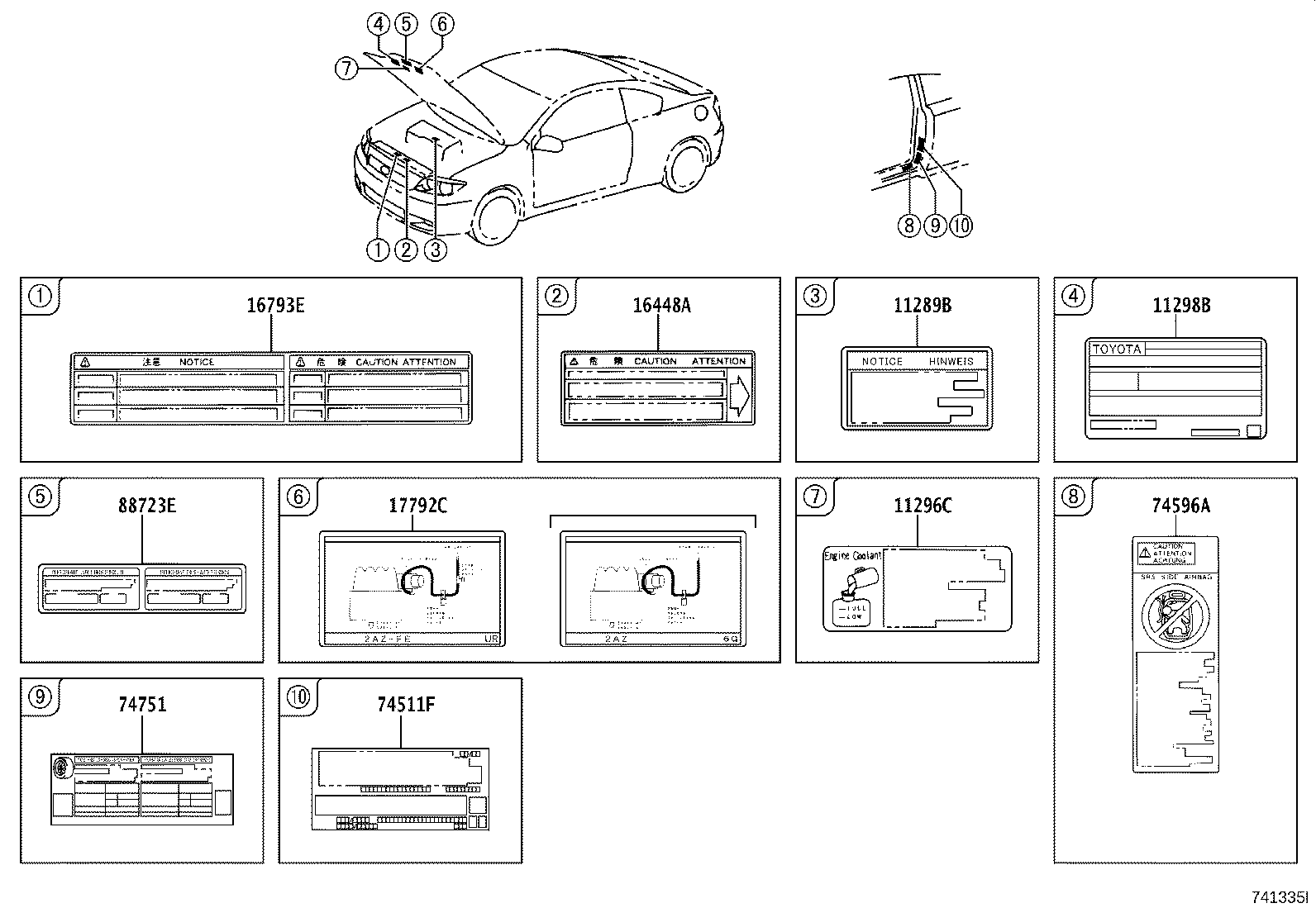 Toyota 11298-28830 LABEL, EMISSION CONTROL INFORMATION
