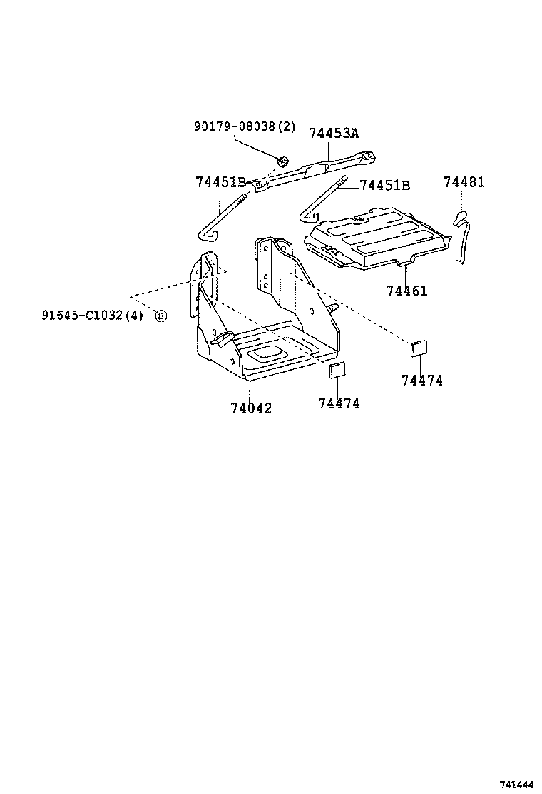 74401-37060 BRACKET, BATTERY, FRONT product image