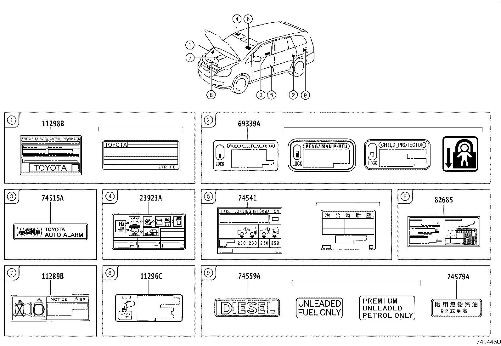 17792-0C031 LABEL, EMISSION CONTROL DEVICE INFORMATION product image