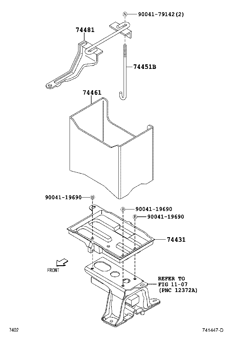 74451-B1010 BOLT, BATTERY CLAMP product image