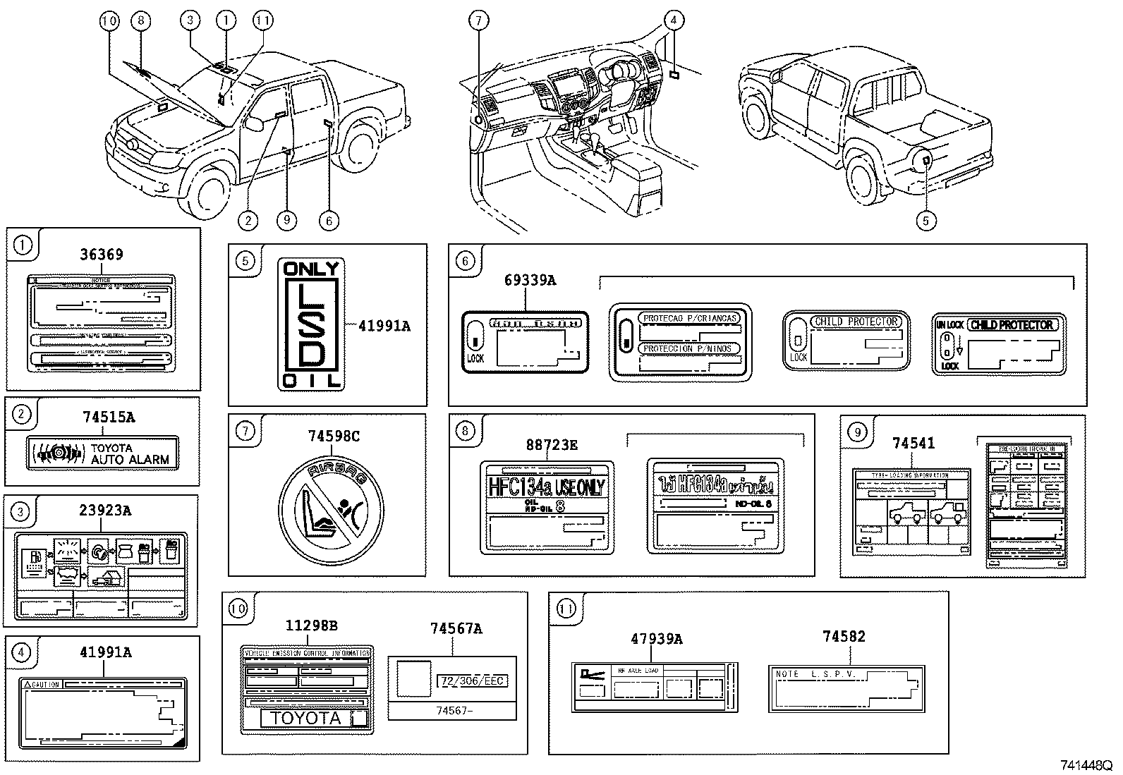 Toyota 82685-0K010 PLATE, CAUTION